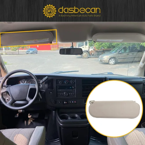 Miniatura 6 de Dasbecan Parasol gris para lado izquierdo del conductor compatible con Chevrolet Express GMC Savana 1500 2500 3500 4500 1999-2019 Reemplaza#