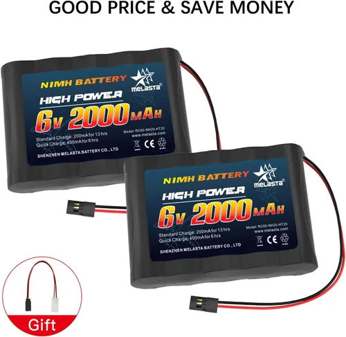 Miniatura 4 de melasta Batería receptora RC 6V 2000mAh recargable NiMH Receptor RX Paquete de baterías compatibles con Futaba RC Airplane Servo Controller Hitec