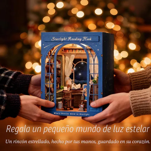 Miniatura 7 de Kit de manualidades para rincón de lectura DIY de Dolphin Island para adultos, kit de rompecabezas de madera 3D en miniatura
