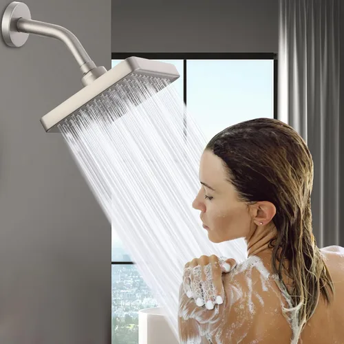 Miniatura 6 de Brazo de ducha con brida, tubo de ducha montado en la pared, adecuado para ducha fija de repuesto y cabezal de ducha de mano