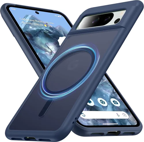 Miniatura 10 de Funda para Google Pixel 8 Pro con MagSafe [Soporte Ajustable][Carga Mientras Está de Pie][Militar a Prueba de Golpes] Parachoques de Silicona Suave