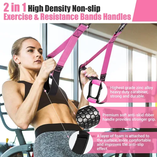 Miniatura 4 de Kit de Entrenamiento de Resistencia para el Hogar, Correas de Ejercicio de Resistencia con Asas, Ancla de Puerta y Bolsa de Transporte para Gimnasio