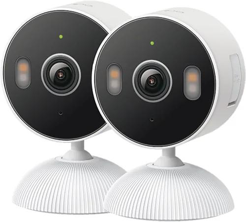 Tapo - Cámara de seguridad 2K 3MP para interiores/exteriores - Detección gratuita de personas/movimiento/llanto, visión nocturna en color, Blanco