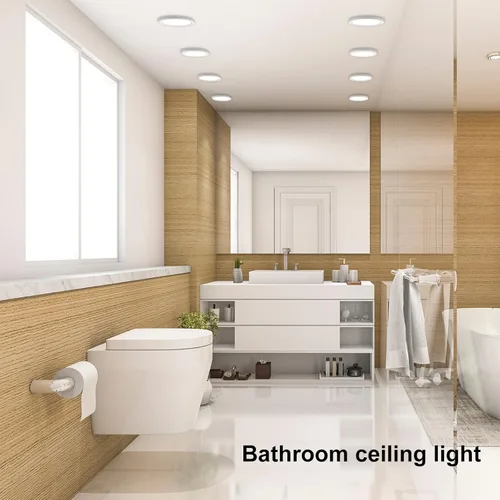 Miniatura 5 de ETL Lámpara de techo LED de 7 pulgadas, montaje empotrado, regulable, luz de techo plana redonda ultra delgada de 5000 K, luz diurna, lámpara de 3