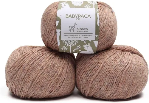 Miniatura 20 de 100% Hilo de Lana de Alpaca Bebé (Juego de 3 Madejas, 150 Gramos) Peso DK - Hecho en Perú - Celestialmente Suave y Perfecto para Tejer y Ganchillo