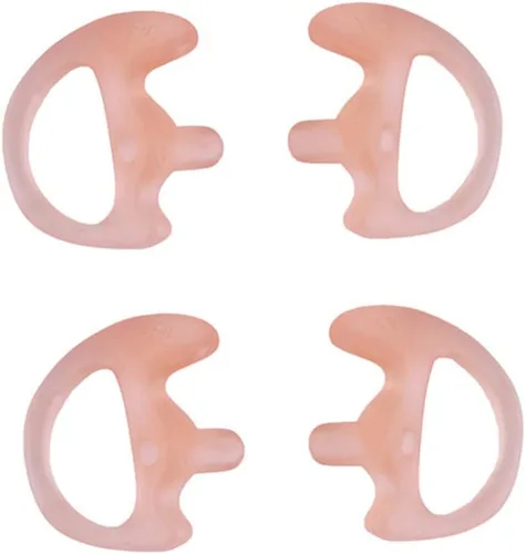 Miniatura 15 de Molde de oreja de radio de dos vías de repuesto de silicona suave para audífonos de tubo de bobina acústica (color negro, 5 pares pequeños)