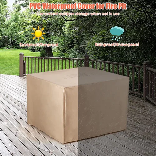 Miniatura 8 de Tangkula Patiojoy Juego de sofá de ratán para exteriores de 6 piezas con mesa de fuego de gas propano de 30 pulgadas, mesa de cerámica para fuego