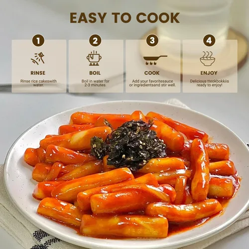 Miniatura 7 de APEXY Tortas de arroz coreanas para Tteokbokki, auténticos palitos de pastel de arroz coreano masticables, sin gluten, veganos, sin OMG, pasteles