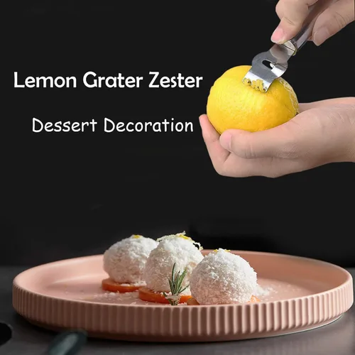 Miniatura 5 de Paquete de 3 herramientas de acero inoxidable para cítricos - Zester naranja y limón, rallador, pelador, herramienta de giro, decoración de cóctel