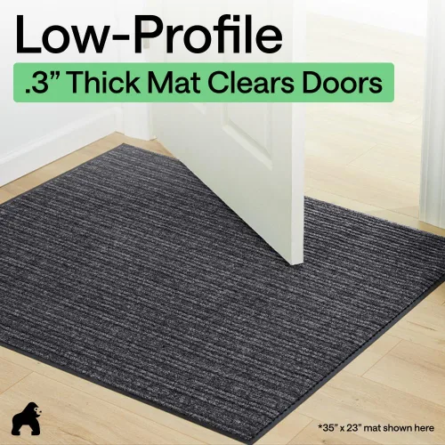 Miniatura 40 de GORILLA GRIP Tapete impermeable para puerta de protección de tráfico, 35 x 23 pulgadas, tapetes de entrada resistentes, tapetes comerciales con Negro