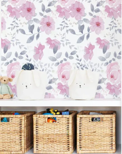 Miniatura 8 de Cohoo Home Papel de contacto floral para despegar y pegar, papel de contacto rosa con flores florales para gabinete, autoadhesivo, extraíble, papel