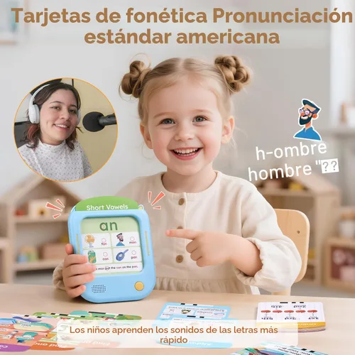 Miniatura 4 de JoyCat Tableta de Aprendizaje para Niños: 156 Páginas de Tarjetas Flash Toca-para-Leer con 20 Juegos de Escuchar y Encontrar, Juguete Montessori
