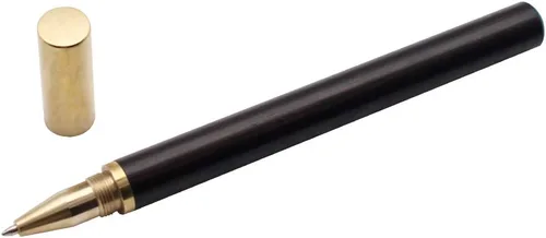 Miniatura 7 de Gullor Bolígrafo de punta redonda de madera de latón hecho a mano, bolígrafo de tinta Liguid para oficina, regalo de negocios, madera negra