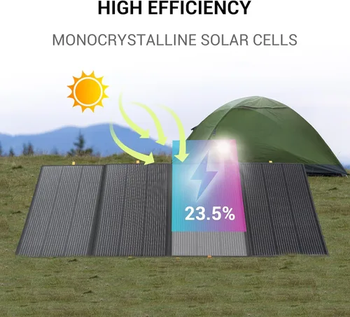 Miniatura 3 de Panel solar portátil de 800 W, 2 piezas de 400 W, panel solar plegable de respaldo de energía, cargador solar de salida de 36 V para estación