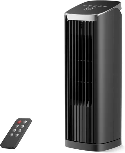 Miniatura 9 de PNTCK Ventilador para dormitorio, ventilador de torre de 13 pulgadas con 3 velocidades máximas de 23 pies/s, ventilador de escritorio oscilante