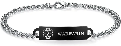 Miniatura 105 de Pulseras de identificación de alerta médica de 6.5 "-8.5" para mujeres, pulseras de emergencia médica de acero inoxidable, grabado gratuito