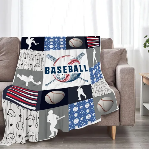 Miniatura 41 de Manta decorativa de béisbol – Cómodo forro polar de franela de felpa, ligera, cálida, suave, esponjosa, difusa, 40 x 50 pulgadas para niños, niños