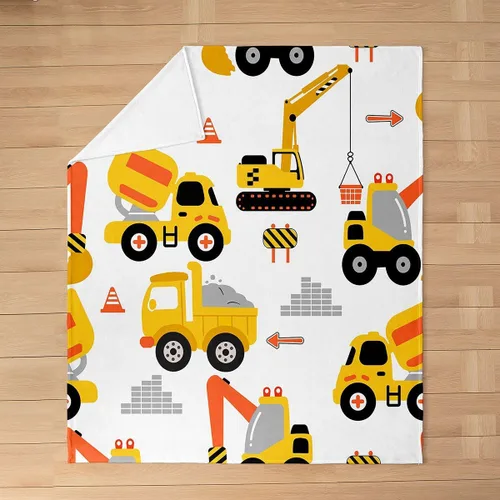 Miniatura 3 de Manta de franela de forro polar para automóvil de dibujos animados, para niños, para todas las estaciones, para sofá, equipo, camiones, manta