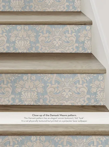 Miniatura 3 de Damask Weaves - Tiras elevadoras de escaleras con aspecto texturizado para despegar y pegar