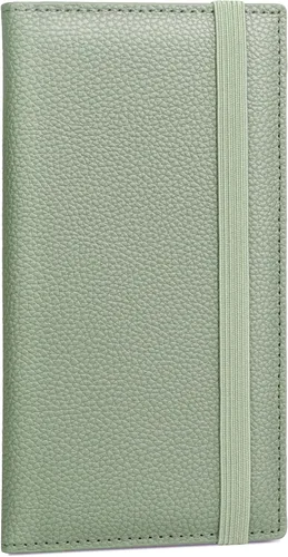 Miniatura 82 de Yarnic Funda para chequera personal, soporte para chequera con soporte para bolígrafo y divisor de plástico transparente integrado para cheques Rosa