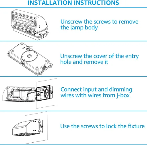 Miniatura 9 de LEONLITE Paquete de pared LED de corte completo, 45 W 5625 LM, luz LED regulable con certificación UL, 120-277 V IP65, iluminación de pared