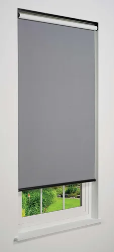 Miniatura 3 de Linen Avenue Persiana enrollable opaca sin cordón, color gris claro, 56 pulgadas de ancho x 66 pulgadas de alto