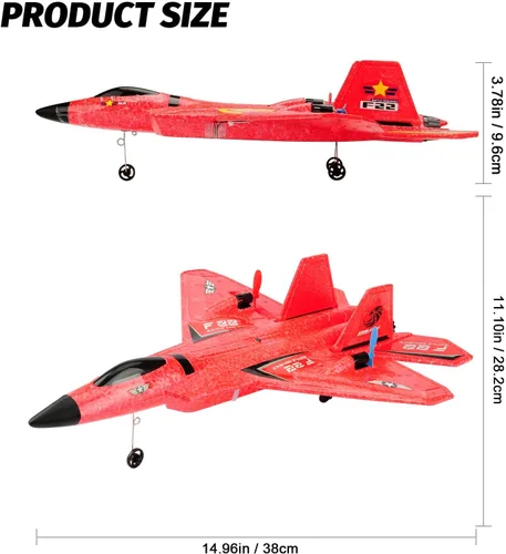 Miniatura 2 de Avión RC, avión RC F22 listo para volar, avión de control remoto de 2.4 GHz, avión de control remoto de 2 canales, juguete de aviones RC para niños
