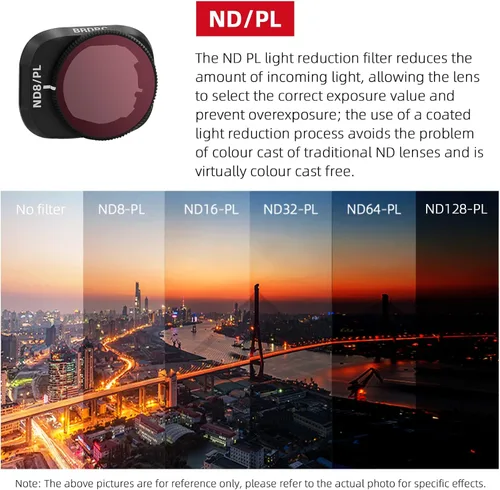 Miniatura 5 de BRDRC Mini 3 Pro - Juego de filtros CPL, ND8/PL, ND16/PL, ND32/PL, ND64/PL, ND128/PL Filtro de densidad neutra compatible con DJI Mini 3 Pro/Mini 3