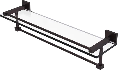 Allied Brass MT-1-22TB-GAL Colección Montero - Estante de cristal para toallas, 22 pulgadas, bronce antiguo