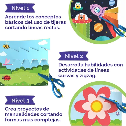 Miniatura 4 de Skillmatics Libro de actividades de habilidades de tijera, recortar, 25 actividades de corte para preescolares, kit de manualidades de fieltro, 2