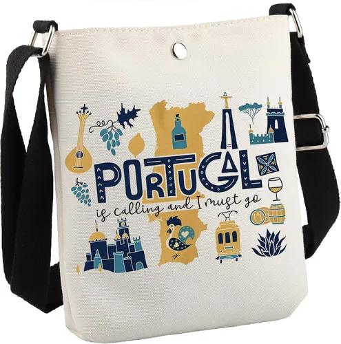 Miniatura 10 de Portugal Bachelorette Party Gift: Bolsa de maquillaje de viaje - Portugal está llamando, debo ir, Bolsa Must Go Portugal, Bolsa de cosméticos