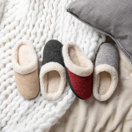 Miniatura 6 de Wishcotton Pantuflas de casa Sherpa con espuma viscoelástica para mujer para interiores y exteriores