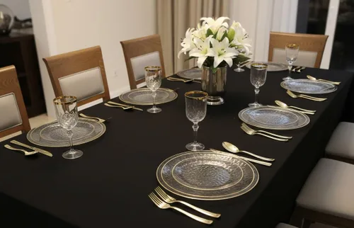 Miniatura 6 de Ocasiones" Paquete de 50 platos (25 invitados) - Juego de platos de plástico desechables para fiestas de boda pesados, cena de 25 x 10 pulgadas +