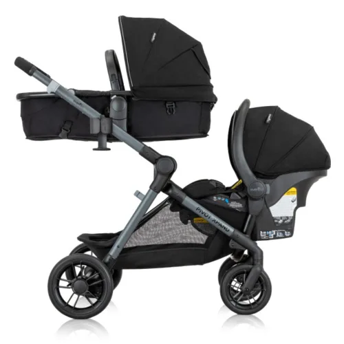 Miniatura 4 de Sistema de transporte modular Evenflo Pivot Xpand con asiento de coche para bebé LiteMax (Negro Ayrshire)