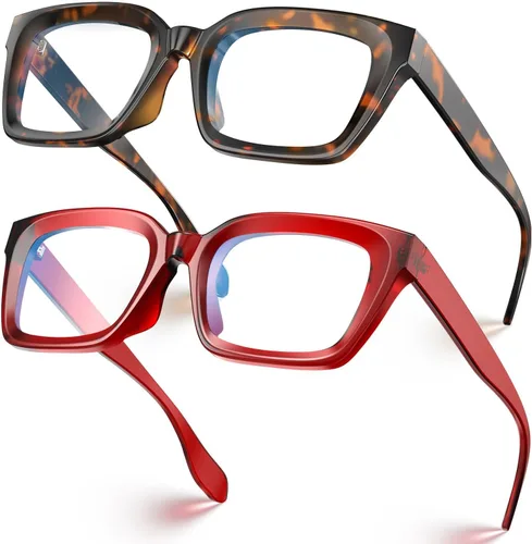 Miniatura 17 de VISOONE MONTANA - Lentes cuadrados gruesos con bloqueo de luz azul con antideslumbramiento para mujeres trabajadoras y hombres