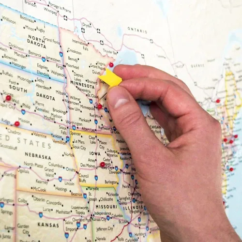 Miniatura 6 de Map Your Travels Arte de pared personalizado de viajero de Estados Unidos Marco de madera premium Arte de pared detallado de Estados Unidos