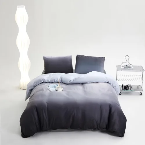 Miniatura 27 de Houseri Juego de funda de edredón de tamaño individual a cuadros azul claro y blanco para niños, juego de cama azul bebé para niños y niñas, juego