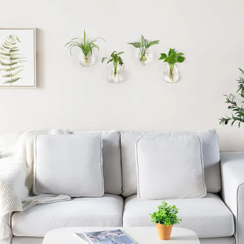 Miniatura 6 de Mkono Maceta de propagación para colgar en la pared, terrario de vidrio, jarrones de flores para plantas de interior, decoración del hogar, sala