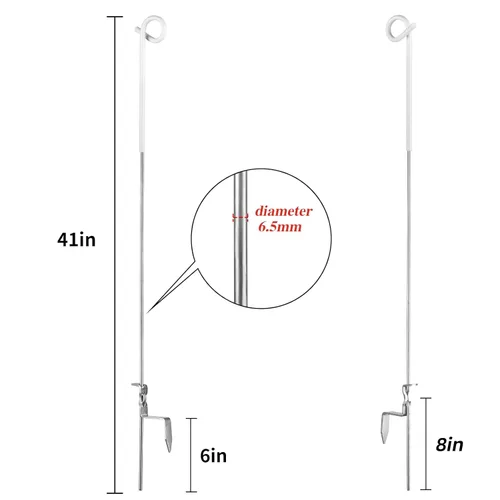 Miniatura 2 de Fence Shock - Poste de acero inoxidable para jardín y granja, sistema de 41 pulgadas, para cercas eléctricas, paquete de 30 unidades, color blanco