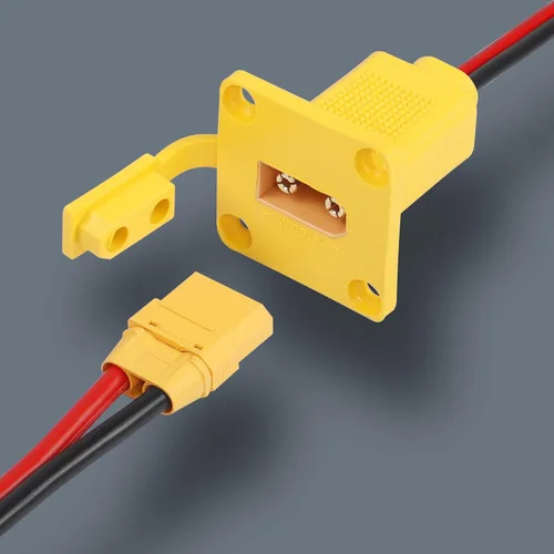 Miniatura 3 de CERRXIAN Cable desnudo macho XT90 de 2 pies 10 AWG con panel de montaje, enchufe macho XT90 con panel Mout para abrir cable desnudo para RC Lipo