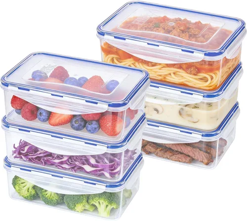 Miniatura 23 de KIGI Pequeño recipiente de plástico para almacenamiento de alimentos para aperitivos, almuerzo y preparación de comidas, sin BPA, tapas herméticas