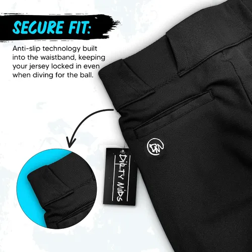 Miniatura 4 de Dirty Mids Original The Essentials - Pantalones deportivos de béisbol, ajuste profesional, cintura antideslizante, color blanco, negro, gris, XS a XL