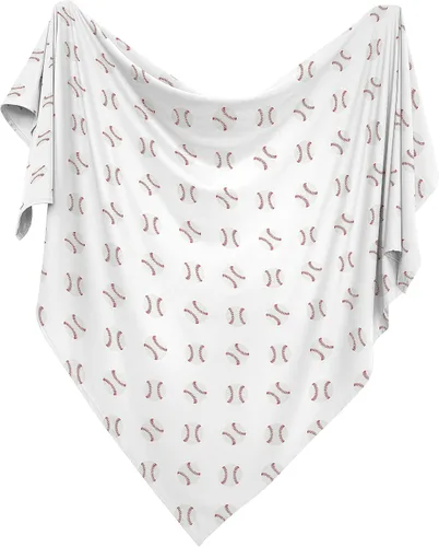 Miniatura 2 de Sweet Jojo Designs Béisbol Bebé Niño Manta Manta Jersey Stretch Knit para Recién Nacido o Infantil Recibir Seguridad - Rojo y Blanco Americana Sports