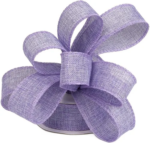 Miniatura 2 de Burlap alámbrico cinta, 1 – 1/2 Pulgadas Por carrete 10-yard, 12 Colores Rojo vino