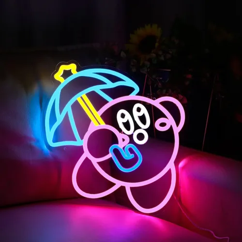 Letrero de neón para juegos alimentado por USB para decoración de sala de juegos, letrero de neón de anime japonés regulable para habitación de