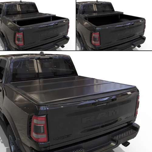 Miniatura 2 de Cubierta rígida de tres pliegues para cama de camioneta compatible con Dodge Ram 1500 y 2500 2009-2026, cama de 5.7 pies sin caja Ram (171.2 cm)