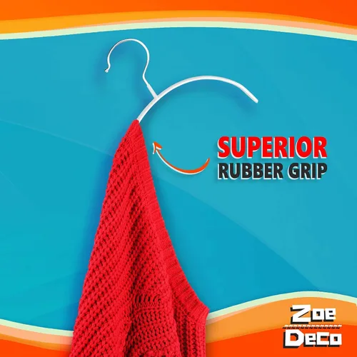 Miniatura 2 de Perchas para ropa – Paquete de 10 perchas de hierro de acero sólido de alta calidad para ropa y suéteres, antideslizantes, sin protuberancias