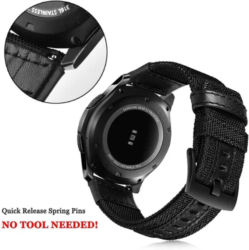 Miniatura 4 de Correa compatible con Samsung Galaxy Watch 3 de 1.772 in/Galaxy Watch 1.811 in/Gear S3 Frontier, correa de repuesto deportiva de nailon de 0.866