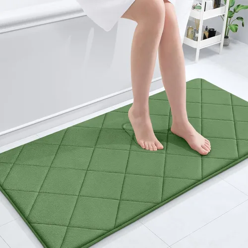 Miniatura 82 de OLANLY Tapete de baño de espuma viscoelástica de 24 x 16 pulgadas, ultra suave y absorbente, lavable a máquina, cómodo tapete de baño para suelo