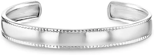 Brazalete clásico de plata de ley 925 para bebés y niños pequeños, delicado brazalete con borde seguro y liso para bebés, bebés y niños pequeños,